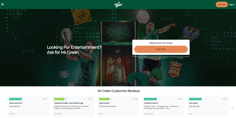 Mr Green Homepage